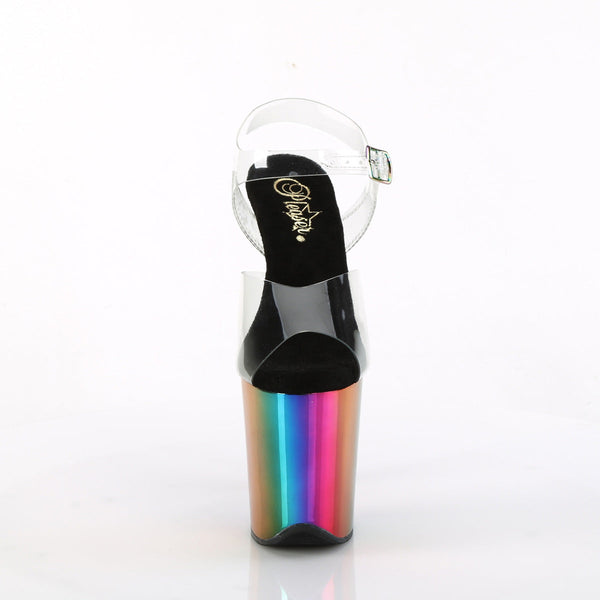 FLAMINGO-808RC High Heels Sandaletten - Transparent/Schwarz/Mehrfarbig von Pleaser – Ansicht 2