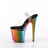 FLAMINGO-808RC High Heels Sandaletten - Transparent/Schwarz/Mehrfarbig von Pleaser – Ansicht 3