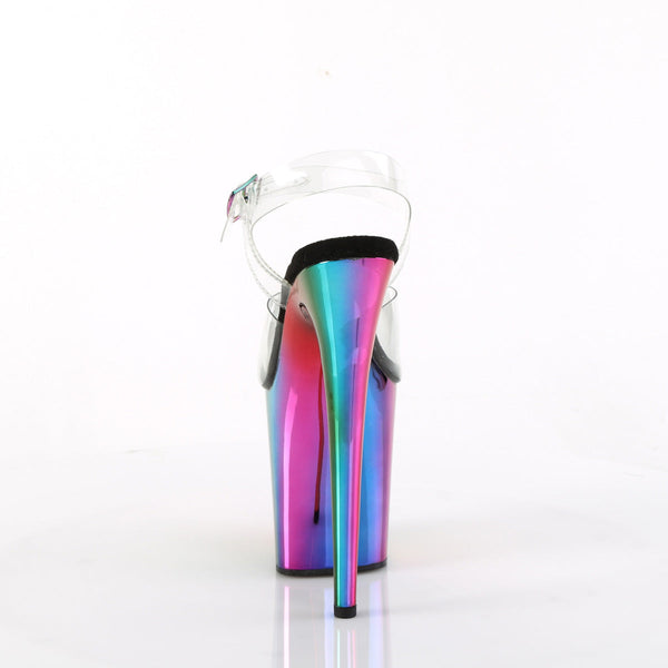 FLAMINGO-808RC High Heels Sandaletten - Transparent/Schwarz/Mehrfarbig von Pleaser – Ansicht 4