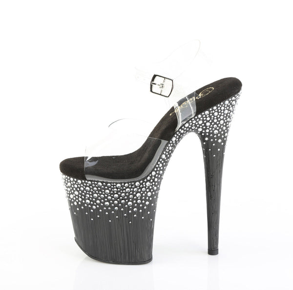 FLAMINGO-808SPKL-02 Plateau Sandaletten Schwarz Strass von Pleaser – Ansicht 3