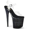 FLAMINGO-808SS Plateau Sandaletten Schwarz mit Glitzer von Pleaser