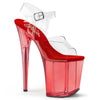 FLAMINGO-808T Plateau Sandaletten Rot Transparent von Pleaser