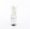 FLAMINGO-808TDRS Plateau Sandaletten Transparent Strass von Pleaser – Ansicht 2