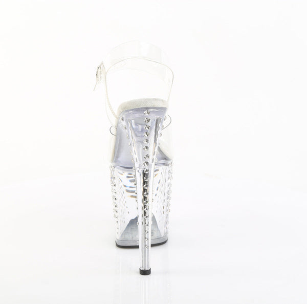 FLAMINGO-808TDRS Plateau Sandaletten Transparent Strass von Pleaser – Ansicht 4