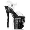 FLAMINGO-808TDRS Plateau Sandaletten Schwarz Lack Strass von Pleaser