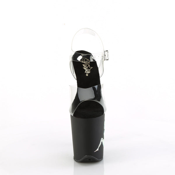 FLAMINGO-808TGRS Plateau Sandaletten Schwarz Matt von Pleaser – Ansicht 2