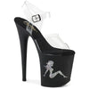 FLAMINGO-808TGRS Plateau Sandaletten Schwarz Matt von Pleaser