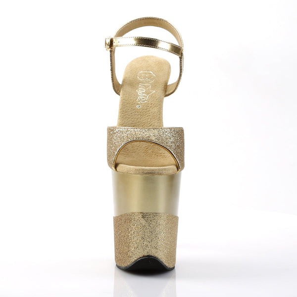 FLAMINGO-809-2G Plateau Sandaletten Gold von Pleaser – Ansicht 2