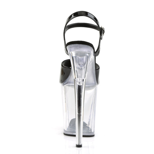 FLAMINGO-809 Plateau Sandaletten Schwarz/Transparent von Pleaser – Ansicht 4