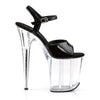 FLAMINGO-809 Plateau Sandaletten Schwarz/Transparent von Pleaser – Ansicht 5