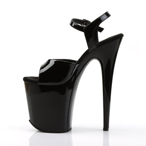 FLAMINGO-809 Plateau Sandaletten Schwarz Lack von Pleaser – Ansicht 3