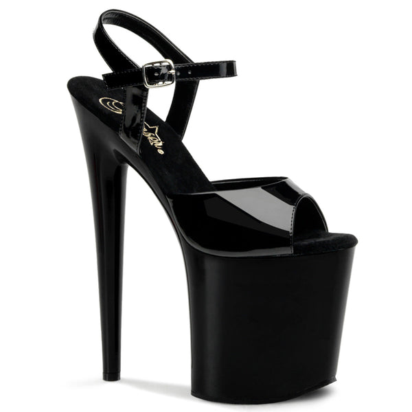 FLAMINGO-809 Plateau Sandaletten Schwarz Lack von Pleaser