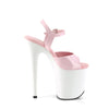 FLAMINGO-809 High Heels Sandaletten - Rosa/Weiß von Pleaser – Ansicht 5