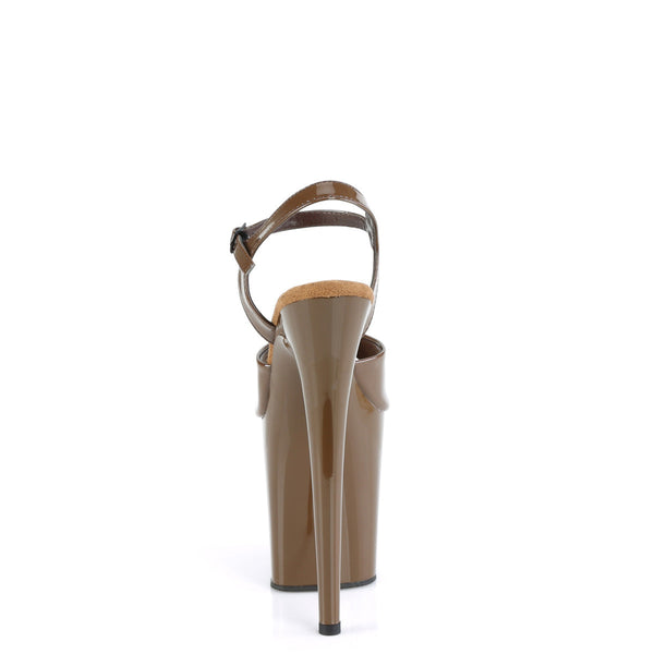 FLAMINGO-809 Plateau Sandaletten Braun Lack von Pleaser – Ansicht 4
