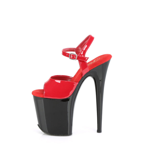 FLAMINGO-809 High Heels Sandaletten - Rot/Schwarz von Pleaser – Ansicht 3