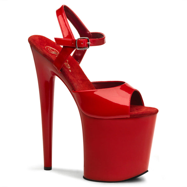 FLAMINGO-809 Plateau Sandaletten Rot Lack von Pleaser