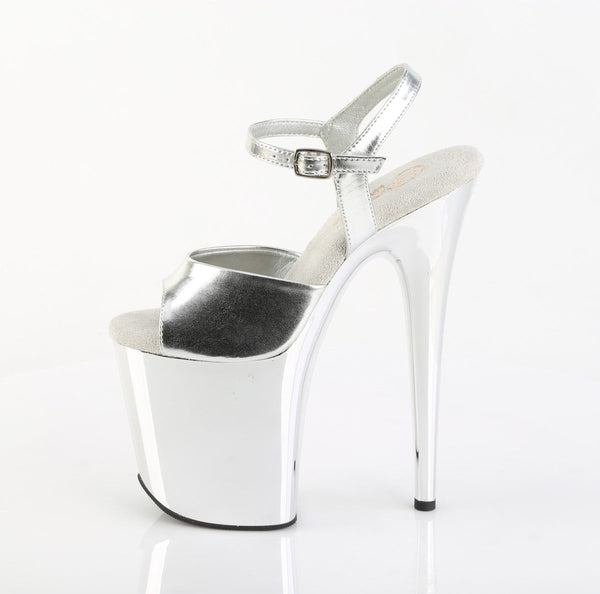 FLAMINGO-809 Plateau Sandaletten Silber Chrom von Pleaser – Ansicht 3