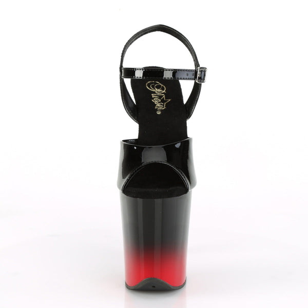 FLAMINGO-809BR-H Plateau Sandaletten Schwarz Rot von Pleaser – Ansicht 2