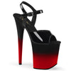 FLAMINGO-809BR-H Plateau Sandaletten Schwarz Rot von Pleaser