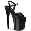 FLAMINGO-809GP Plateau Sandaletten Schwarz Glitzer von Pleaser