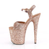 FLAMINGO-810LG Plateau Sandaletten Rose Gold Glitzer von Pleaser – Ansicht 3