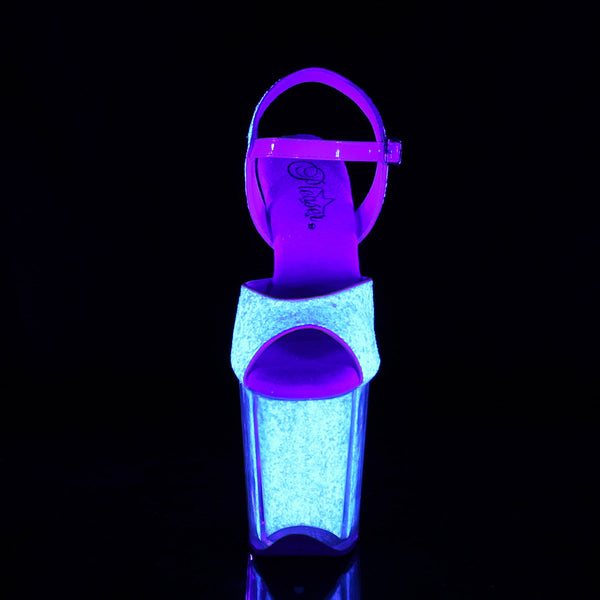 FLAMINGO-810UVG Plateau Sandaletten Glitter Neon Opal UV von Pleaser – Ansicht 2
