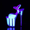 FLAMINGO-810UVG Plateau Sandaletten Glitter Neon Opal UV von Pleaser – Ansicht 3