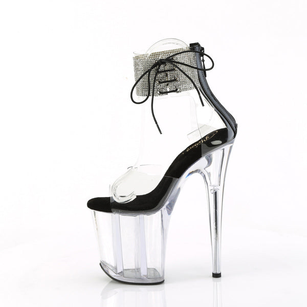 FLAMINGO-824RS Plateau Sandaletten Schwarz/Transparent von Pleaser – Ansicht 3