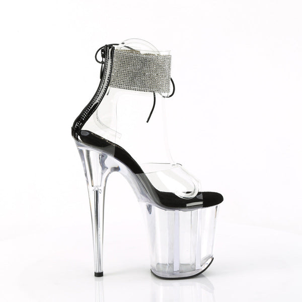FLAMINGO-824RS Plateau Sandaletten Schwarz/Transparent von Pleaser – Ansicht 5