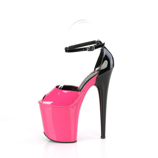 FLAMINGO-868 Plateau Sandaletten Schwarz/Pink von Pleaser – Ansicht 3