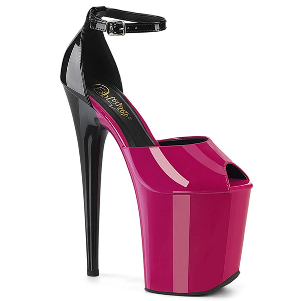 FLAMINGO-868 Plateau Sandaletten Schwarz/Pink von Pleaser