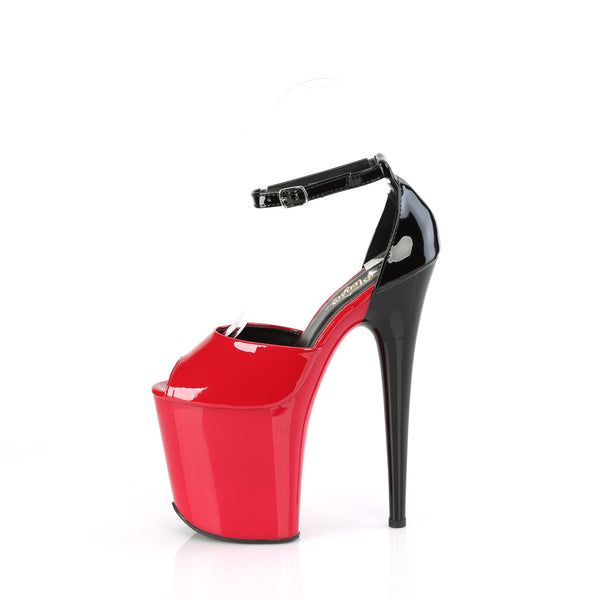 FLAMINGO-868 Plateau Sandaletten Rot/Schwarz von Pleaser – Ansicht 3