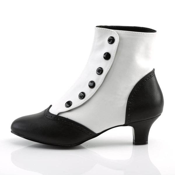 FLORA-1023 Stiefeletten Schwarz/Weiß | Bordello SALE