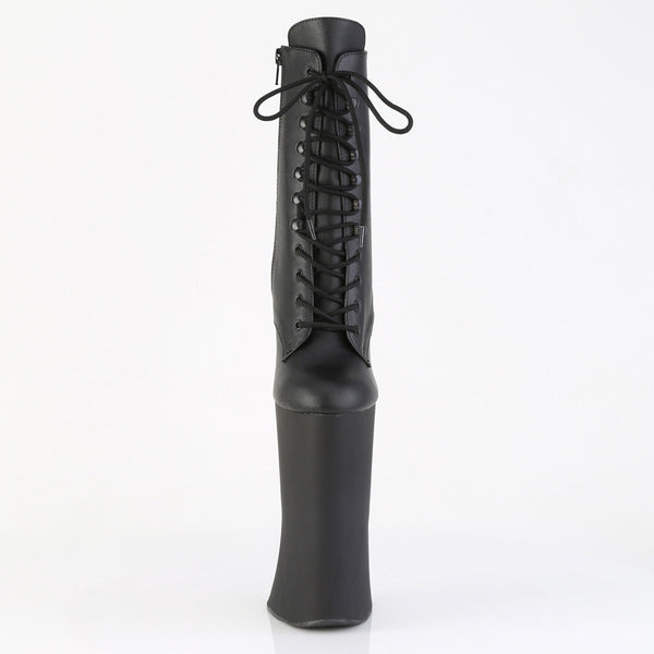 FORBIDDEN-1020 Plateau Pony Stiefeletten - Schwarz Matt von Pleaser – Ansicht 2