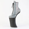 FORBIDDEN-1020RS Plateau Pony Stiefeletten - Silber Strass/Schwarz Matt von Pleaser – Ansicht 3