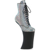 FORBIDDEN-1020RS Plateau Pony Stiefeletten - Silber Strass/Schwarz Matt von Pleaser