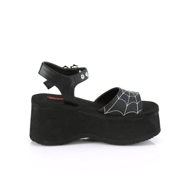 FUNN-10 Plateau Sandaletten Gothic Spinnennetz schwarz von DemoniaCult – Ansicht 5