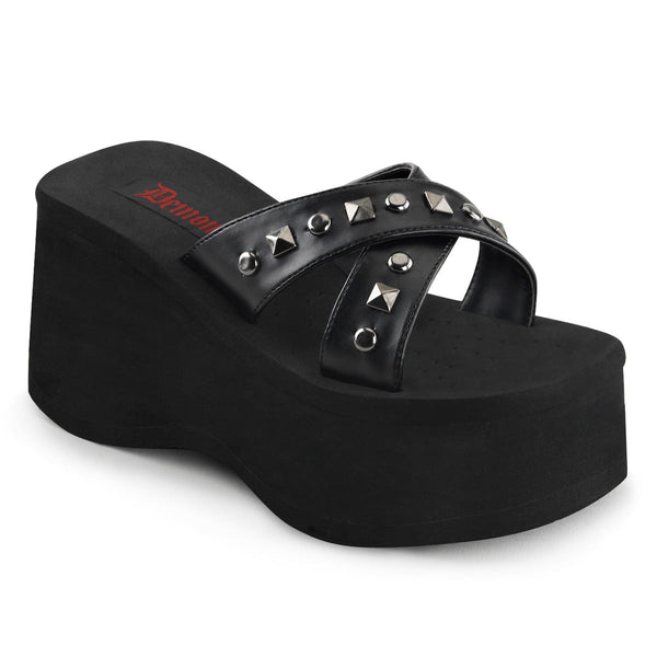 FUNN-29 Plateau Sandaletten Schwarz Matt von DemoniaCult