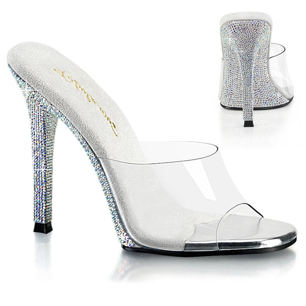 GALA-01DM Pantoletten Silber Glitzer von Fabulicious