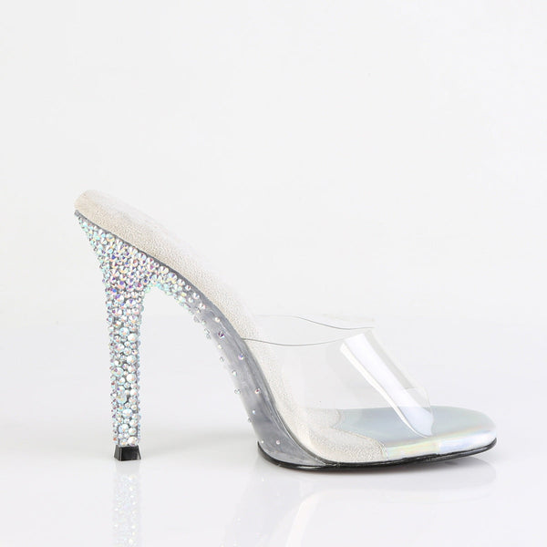 GALA-01DSP Pantoletten transparent Glitzersteine von Fabulicious – Ansicht 5