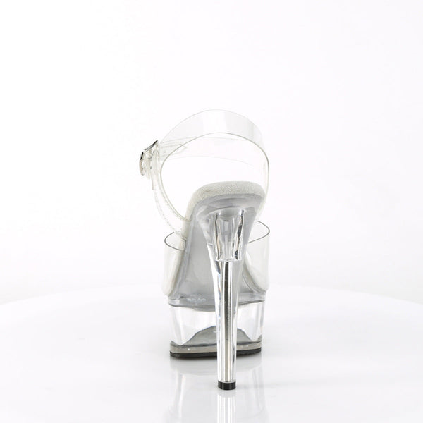 GLEAM-608 Plateau Sandaletten - Transparent von Pleaser – Ansicht 4