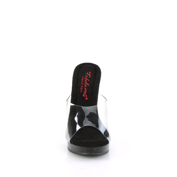 GLORY-501 High Heels Sandaletten - Transparent/Schwarz von Fabulicious – Ansicht 2