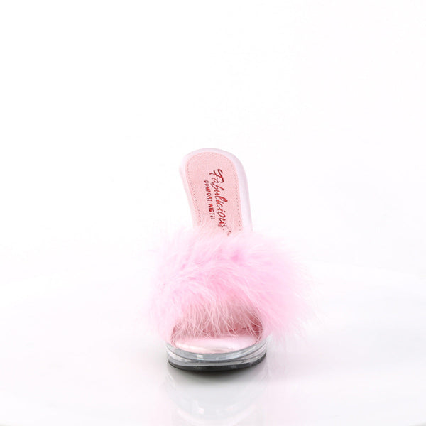 GLORY-501F-8 Marabu Pantoletten - Baby Pink/Transparent von Fabulicious – Ansicht 2