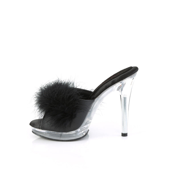 GLORY-501F-8 Marabu Pantoletten - Schwarz/Transparent von Fabulicious – Ansicht 3