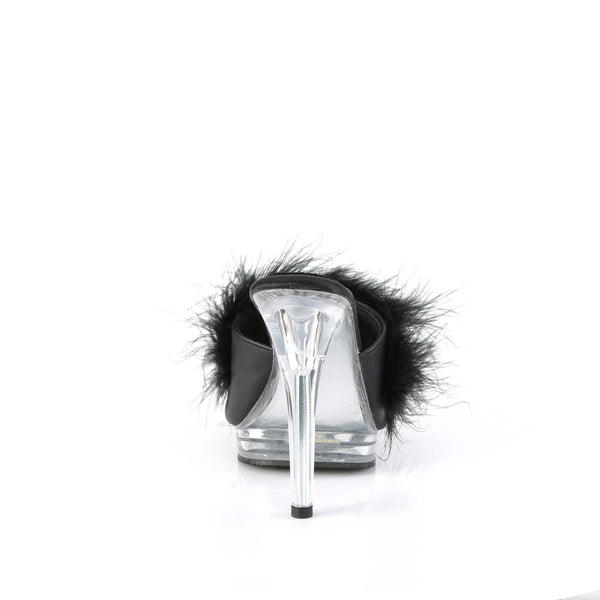 GLORY-501F-8 Marabu Pantoletten - Schwarz/Transparent von Fabulicious – Ansicht 4