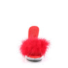 GLORY-501F-8 Marabu Pantoletten - Rot/Transparent von Fabulicious – Ansicht 2