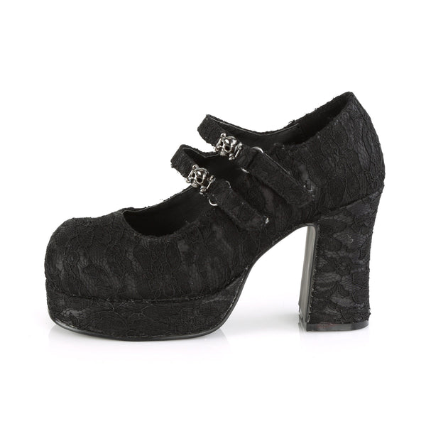 GOTHIKA-09 Plateau Pump Mary Janes Soitze schwarz von DemoniaCult – Ansicht 3