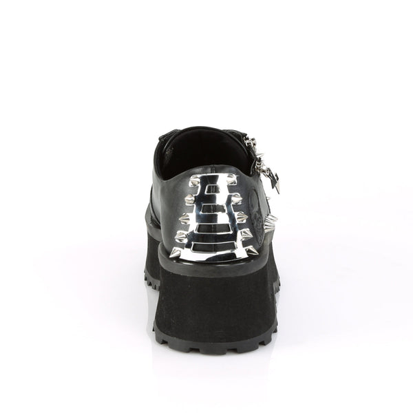 GRAVEDIGGER-04 Plateau Schuh schwarz Schnürung Nieten Gothic von DemoniaCult – Ansicht 4