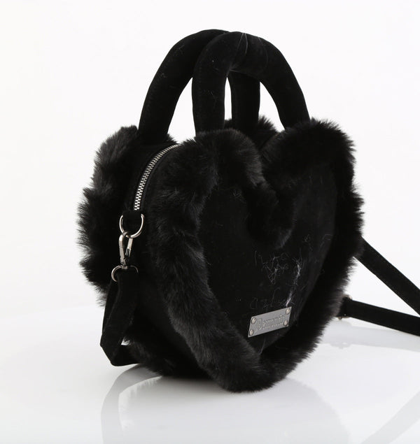 HB-631 Handtasche Herz Schwarz von DemoniaCult – Ansicht 4