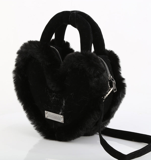 HB-631 Handtasche Herz Schwarz von DemoniaCult – Ansicht 5